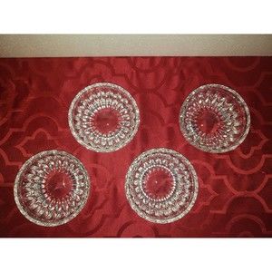 Vintage Heavy Hand Cut Lead Crystal Bowls Set of 4